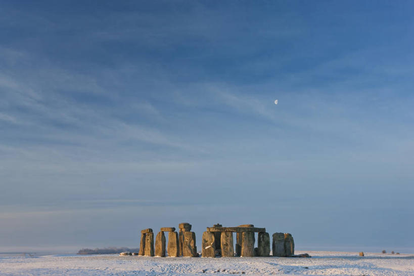 无人,横图,室外,白天,雪,日光,英国,冬天,巨石,英格兰,寒冷,摄影,考古学,英国文化,彩图