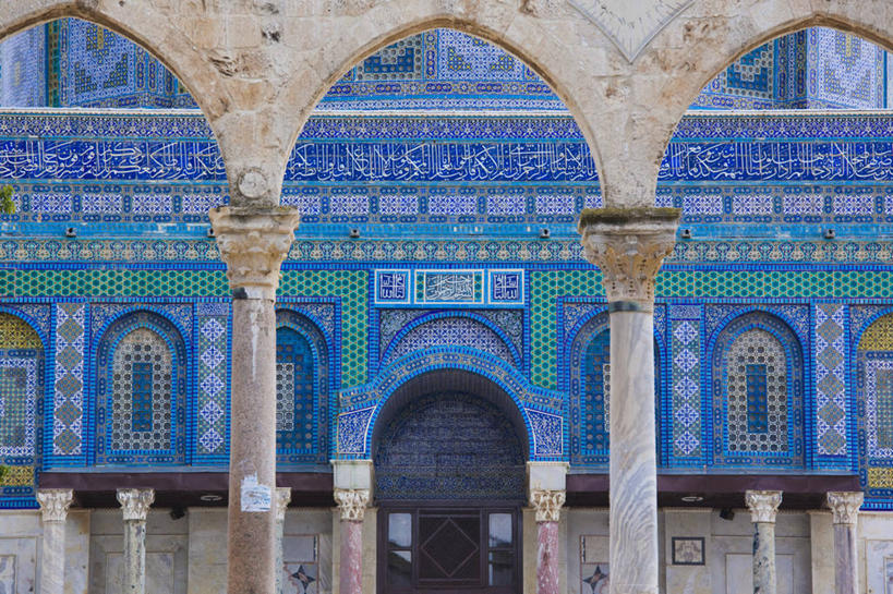 无人,横图,室外,建筑,土耳其,以色列,亚洲,柱子,拱门,首都,蓝色,黄昏,摄影,宗教,伊斯兰教,清真寺,西亚,伊斯坦布尔,犹太教,蓝色清真寺,素檀何密清真寺,耶路撒冷,苏丹艾哈迈德清真寺,彩图,土耳其共和国,君士坦丁堡,传统文化,苏丹清真寺