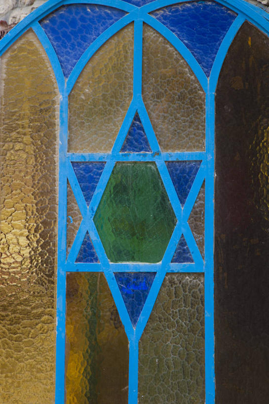 无人,竖图,室外,白天,以色列,黄色,蓝色,摄影,宗教,犹太教,彩色玻璃,犹太教会堂,彩图,传统文化