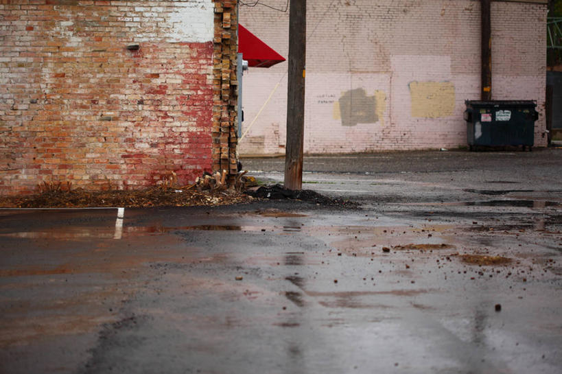 无人,停车场,横图,室外,白天,建筑,美国,湿,柱子,砖,砖墙,摄影,宁静,犹他,彩图