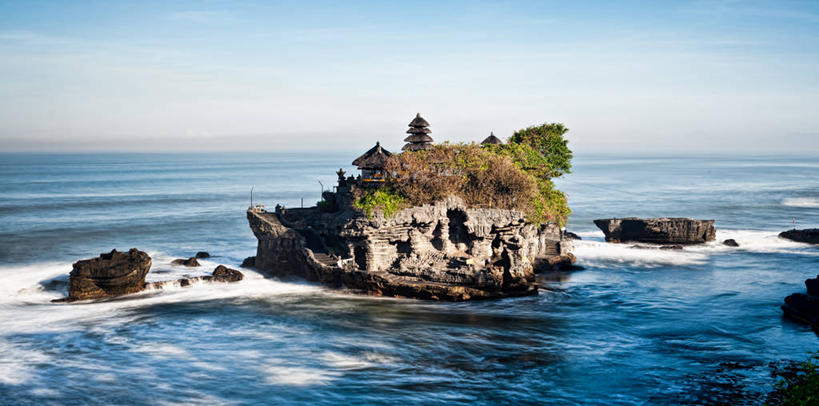 无人,横图,全景,室外,长时间曝光,海浪,海洋,建筑,印度尼西亚,水平线,云,天空,自然,摄影,宗教,宁静,岩层,海神庙,岩石,彩图,巴厘