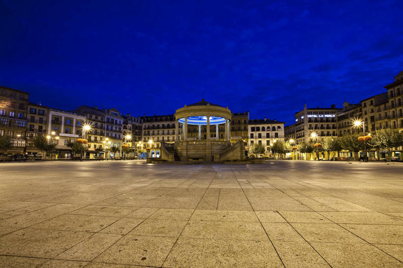 无人,横图,室外,建筑,西班牙,黎明,天空,摄影,照亮,潘普洛纳,彩图