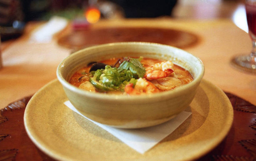 无人,横图,室内,特写,日本,日本文化,汤,饮食,茶碟,碗,纸巾,芫荽叶,摄影,清新,健康食物,大阪府,彩图,装饰菜