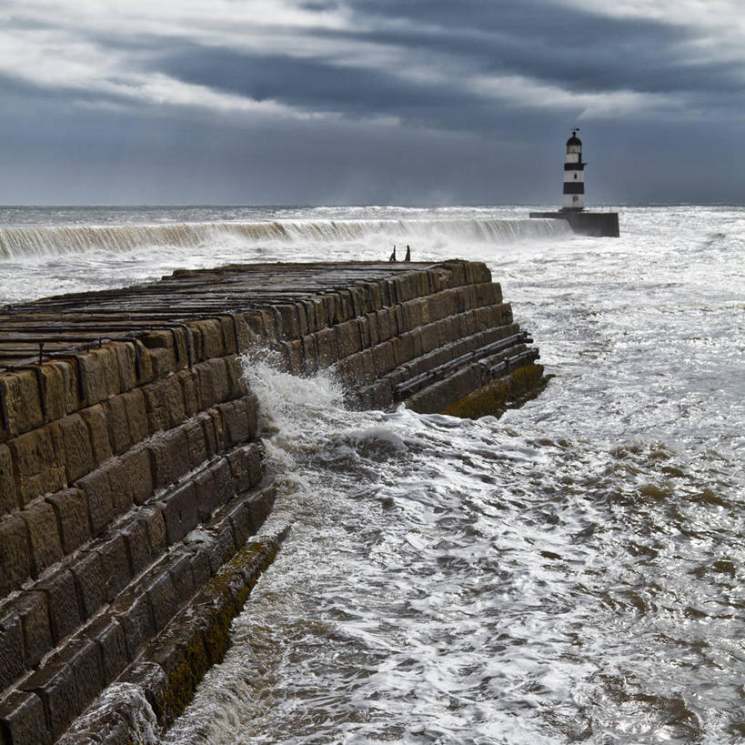 无人,码头,方图,室外,白天,海洋,英国,云,方向,石墙,天空,自然,波浪,摄影,指导,保护,达勒姆郡,彩图