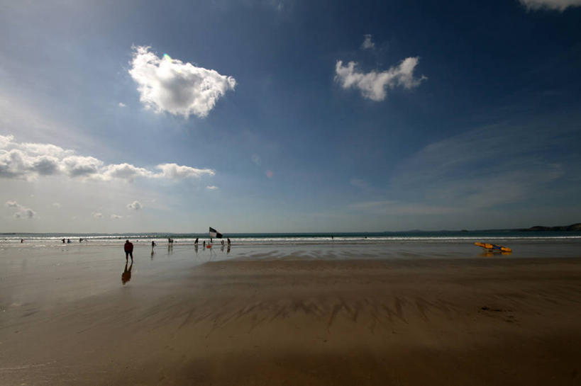 横图,室外,白天,海洋,英国,沙子,水平线,云,天空,自然,摄影,享乐,积雨云,剪影,彭布罗克郡,海滩,彩图