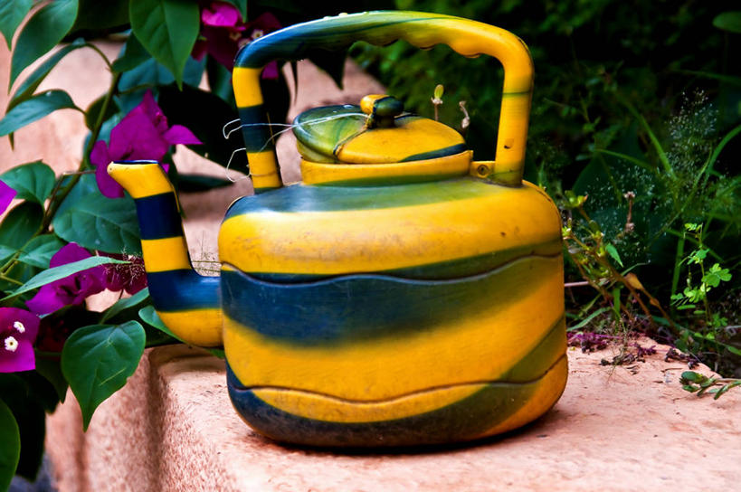 无人,横图,室外,特写,白天,静物,叶子,冈比亚,壶,墙,枝,花,黄色,绿色,自然,摄影,简单,想法,彩图,壁架