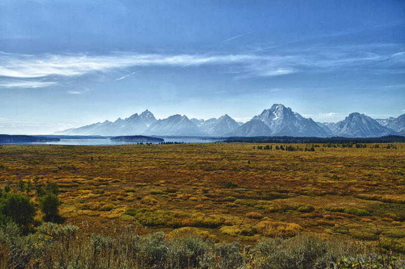 无人,横图,室外,白天,美景,美国,地形,景观,宏伟,风景,自然,平原,景色,摄影,自然风光,怀俄明,大提顿国家公园,杰克逊霍尔,彩图