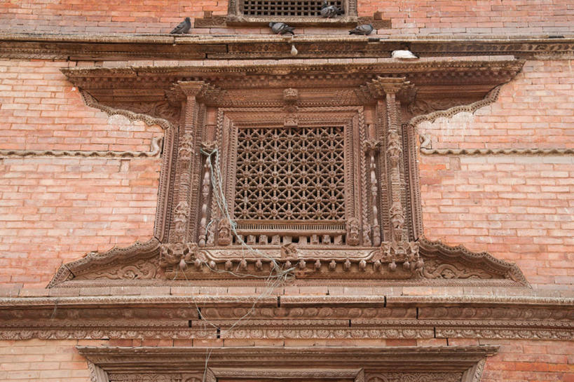 无人,横图,室外,白天,窗户,建筑,尼泊尔,四只,首都,砖墙,摄影,加德满都,美术工艺,彩图,传统文化