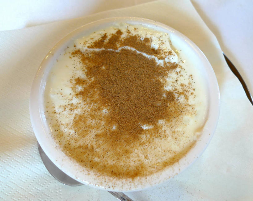 无人,横图,室内,特写,西班牙,食品,米,饮食,汤匙,碗,甜食,摄影,米糕,彩图,装饰菜