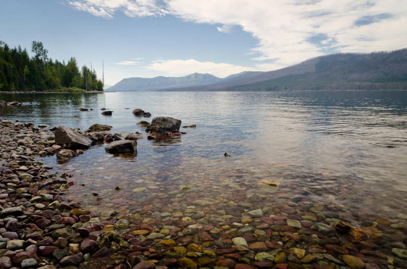 无人,横图,室外,白天,河流,山脉,美国,反射,云,树,风景,天空,自然,摄影,宁静,蒙大拿州,彩图