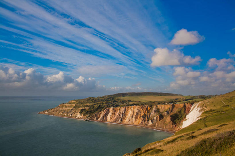 无人,横图,室外,白天,美景,英国,景观,悬崖,云,海湾,风景,天空,自然,景色,摄影,宁静,自然风光,怀特岛,彩图