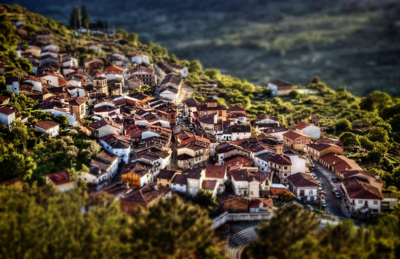 无人,横图,室外,白天,西班牙,房屋,乡村,树,自然,社区,摄影,宁静,阿维拉,移轴摄影,彩图