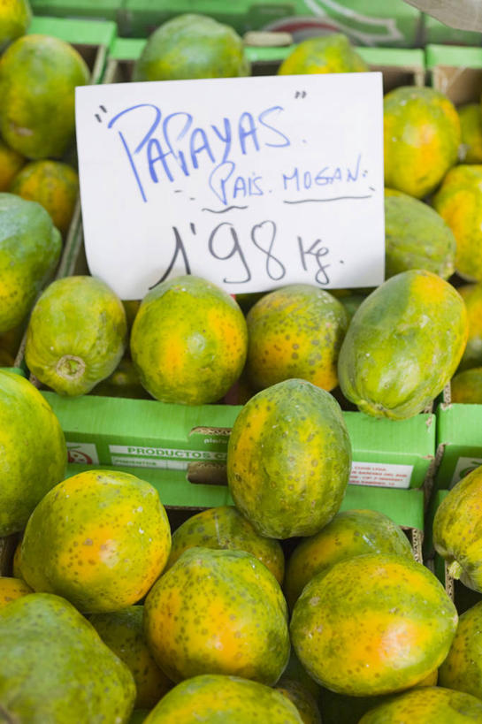 无人,竖图,室外,特写,白天,通讯,木瓜,水果,西班牙,丰富,数字,文字,市场,饮食,零售,摄影,英文字母,清新,价格标签,大西洋群岛,大加纳利,彩图