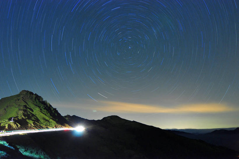 无人,横图,室外,长时间曝光,美景,山脉,台湾,地形,景观,山路,星星,宏伟,风景,天空,自然,黄昏,景色,摄影,宁静,照亮,自然风光,天文学,彩图