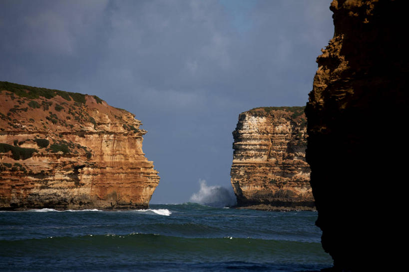 无人,横图,室外,白天,海洋,水,澳大利亚,悬崖,云,天空,自然,波浪,摄影,岩石,彩图