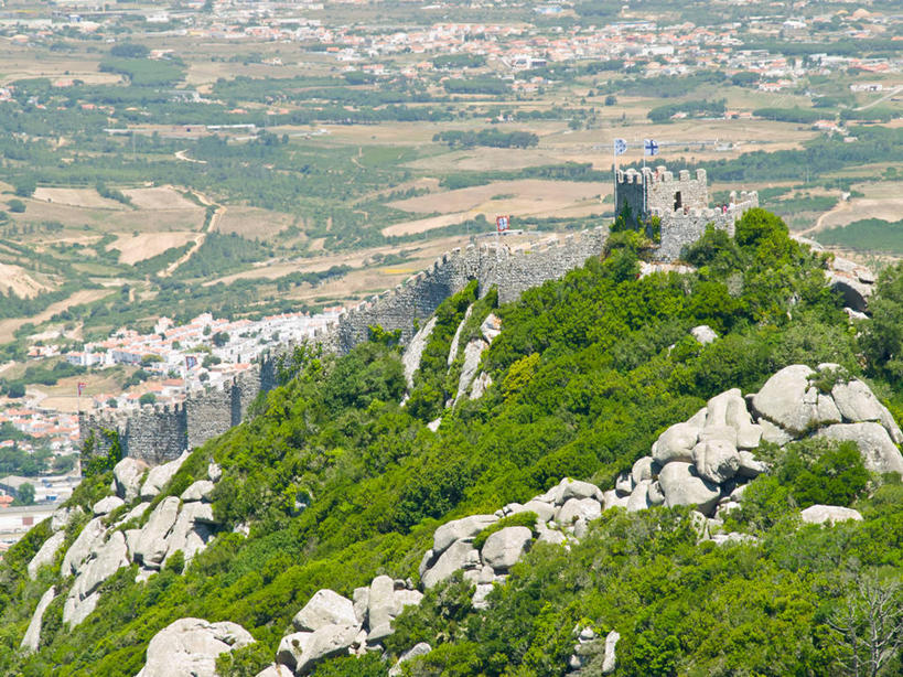 无人,横图,室外,白天,山,建筑,葡萄牙,城堡,旷野,历史,自然,摄影,新特拉,岩石,彩图