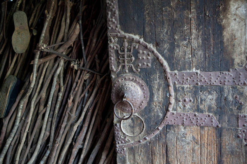 无人,横图,室内,白天,树林,门,门环,摄影,中国文化,湖南省,彩图