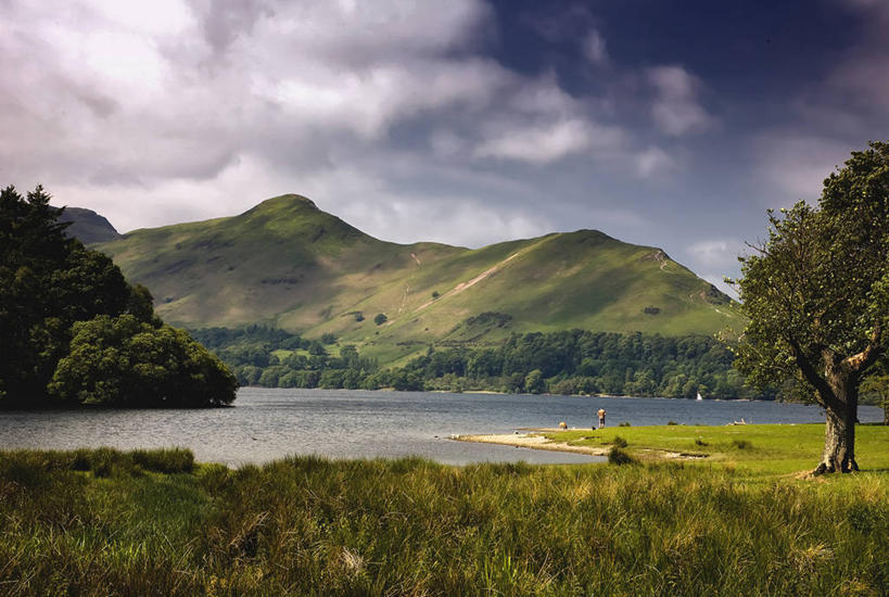 无人,横图,室外,白天,美景,山,英国,景观,云,草,树,风景,天空,自然,景色,摄影,宁静,自然风光,德文特湖,彩图