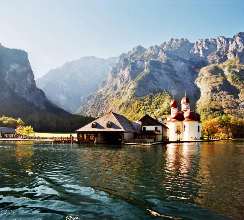 无人,教堂,横图,室外,白天,湖,山,山脉,水,建筑,德国,房屋,天空,自然,摄影,宗教,基督教,德国文化,法兰克福大教堂,彩图,国王湖