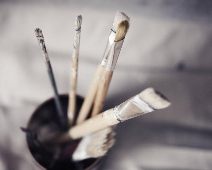 无人,横图,俯视,室内,特写,瑞士,画笔,摄影,多样,选择,广口瓶,美术工艺,彩图,高角度拍摄