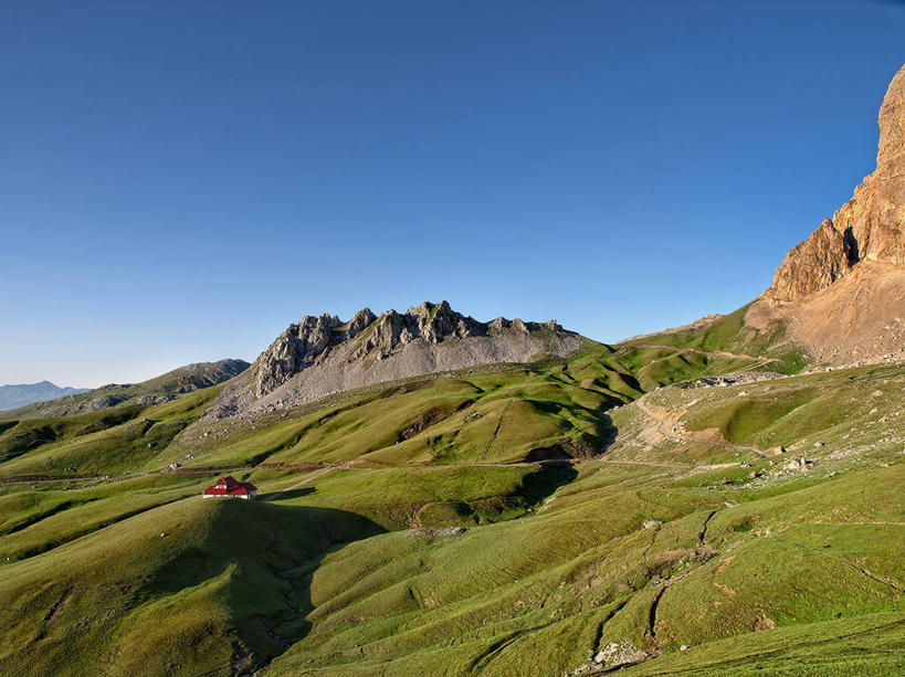 无人,横图,室外,西班牙,房屋,地形,黎明,自然,摄影,宁静,岩层,万里无云,岩石,彩图