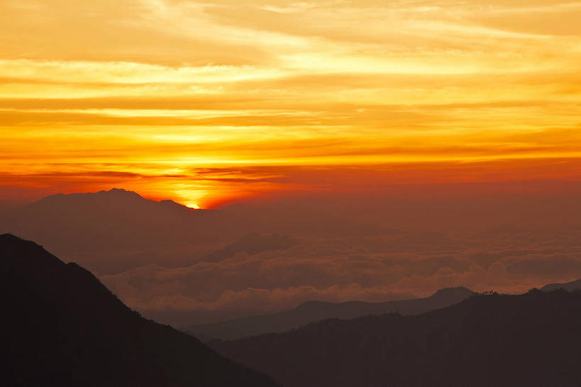 无人,横图,室外,日出,雾,印度尼西亚,云,山谷,天空,自然,摄影,宁静,早晨,婆罗摩火山,东爪哇,彩图