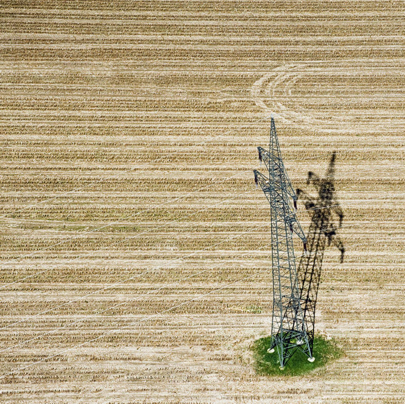 无人,横图,俯视,室外,白天,农业,德国,阴影,电缆,电线杆,田地,联系,慕尼黑,自然,摄影,能源,宁静,肌理,巴伐利亚,彩图,高角度拍摄