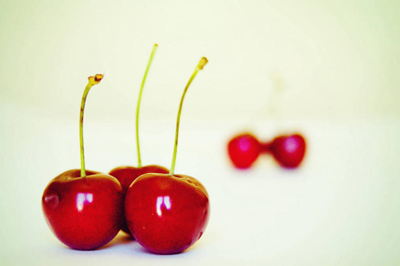 无人,横图,特写,白色背景,樱桃,静物,水果,西班牙,五个,许多,饮食,红色,摄影,清新,彩图,影棚拍摄