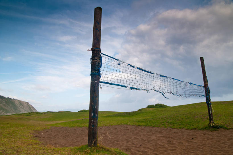 无人,横图,室外,白天,运动,山,西班牙,地平线,地形,云,辽阔,地面,杆,天空,自然,广阔,摄影,宁静,一望无际,网球网,延伸,天地相交,无边无际,一马平川,比斯开省,彩图