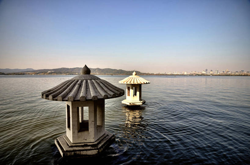 无人,横图,室外,白天,湖,美景,西湖,波纹,灯笼,景观,浙江省,风景,天空,自然,景色,摄影,杭州,宁静,自然风光,秋天,彩图