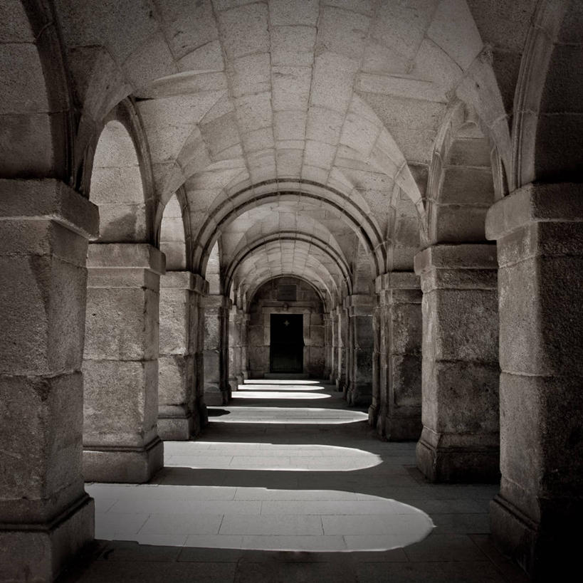 无人,方图,室内,白天,门,建筑,西班牙,阴影,弯曲,柱子,首都,历史,摄影,埃斯科里亚尔,彩图