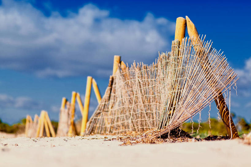 无人,横图,室外,白天,西班牙,木制,篱笆,云,天空,摄影,保护,宁静,马略卡,海滩,彩图