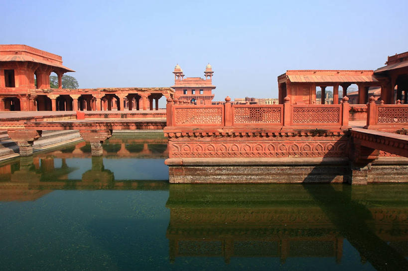 无人,横图,室外,白天,建筑,印度,反射,历史,天空,摄影,死水,彩图,胜利之城