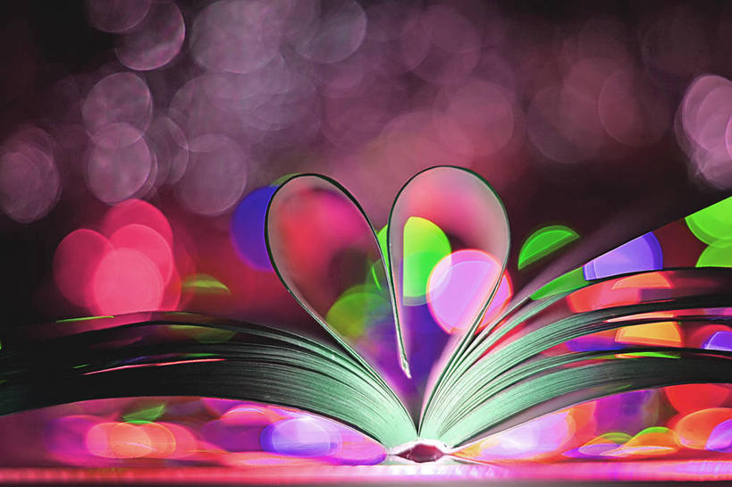 无人,横图,室内,特写,智慧,意大利,折叠,教育,摄影,照亮,想法,心型,书,彩图,爱,书页