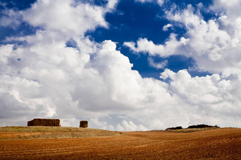 无人,横图,室外,白天,农业,西班牙,田地,云,干草,天空,自然,草垛,摄影,宁静,巴伦西亚省,彩图