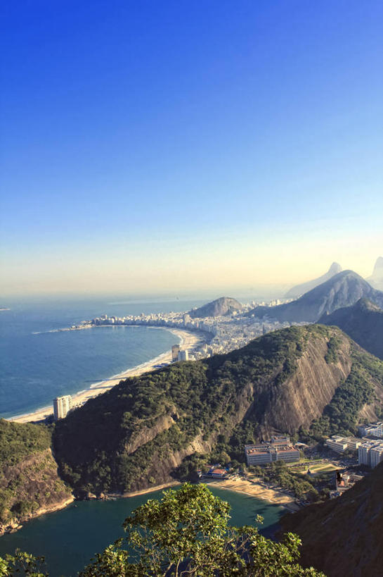 无人,竖图,室外,白天,海洋,山,山脉,巴西,风景,天空,自然,摄影,宁静,里约热内卢,万里无云,科巴卡巴纳海滩,海滩,彩图