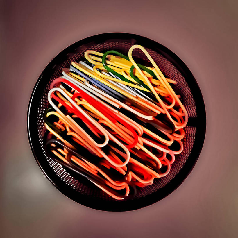 无人,方图,室内,特写,美国,丰富,小的,圆形,回形针,铁丝网,容器,摄影,多样,加利福尼亚,彩图