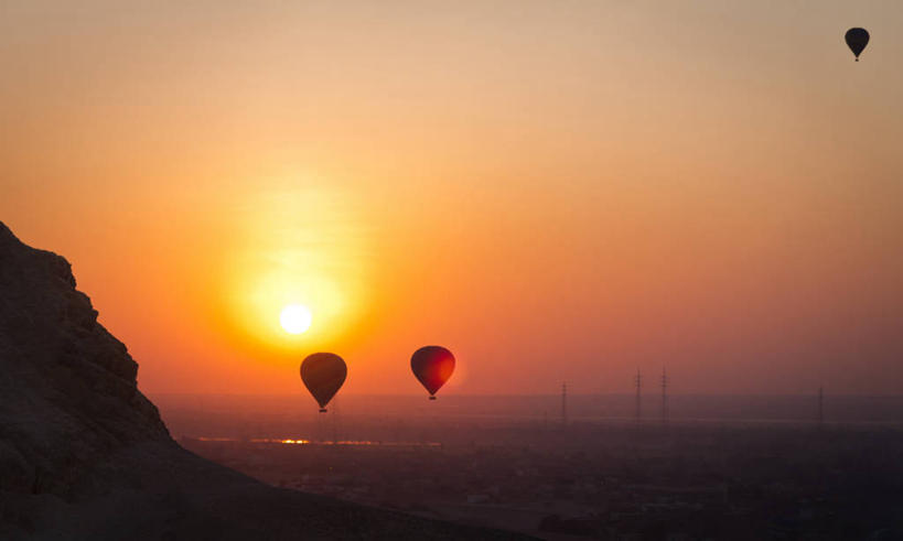无人,横图,室外,自由,日出,太阳,城市,非洲,埃及,田地,悬崖,半空,风景,天空,自然,热气球,摄影,宁静,中东,首府,卢克索,阿拉伯埃及共和国,金字塔之国,棉花之国,阿非利加洲,卢克索省,彩图,埃及卢克索