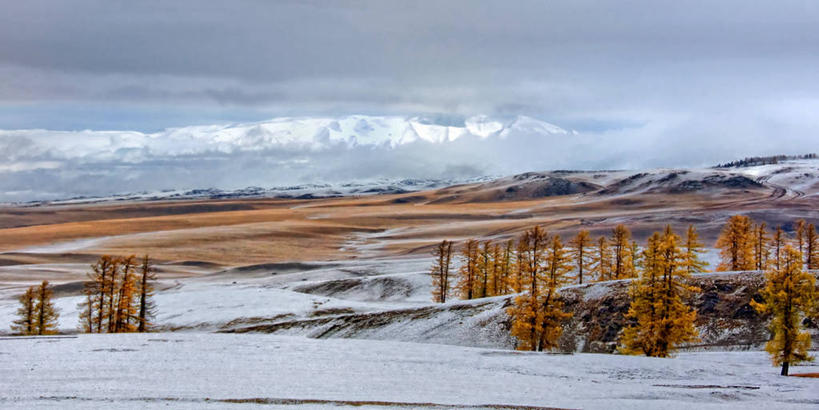 无人,横图,室外,白天,山脉,雪,地形,云,冬天,树,天空,自然,寒冷,摄影,宁静,新疆维吾尔自治区,彩图