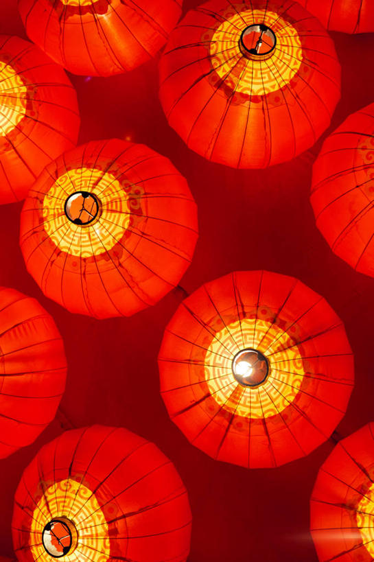 无人,竖图,重复,照明,春节,吊挂,悬挂,庆祝,灯笼,纸灯笼,挂,红色,灯具,摄影,照亮,照明设备,中国文化,陕西省,式样,彩图,传统节日