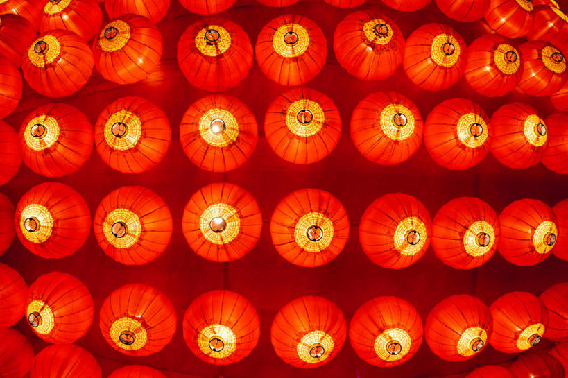 无人,横图,室内,重复,照明,春节,一排,许多,丰富,庆祝,整齐,灯笼,纸灯笼,很多,排列,红色,灯具,摄影,照亮,照明设备,队列,中国文化,陕西省,彩图,传统节日