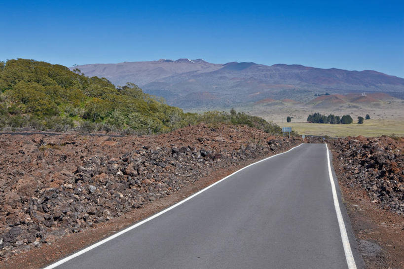 无人,横图,室外,白天,山,路,美国,路标,天空,自然,摄影,宁静,夏威夷群岛,比格岛,太平洋岛屿,彩图