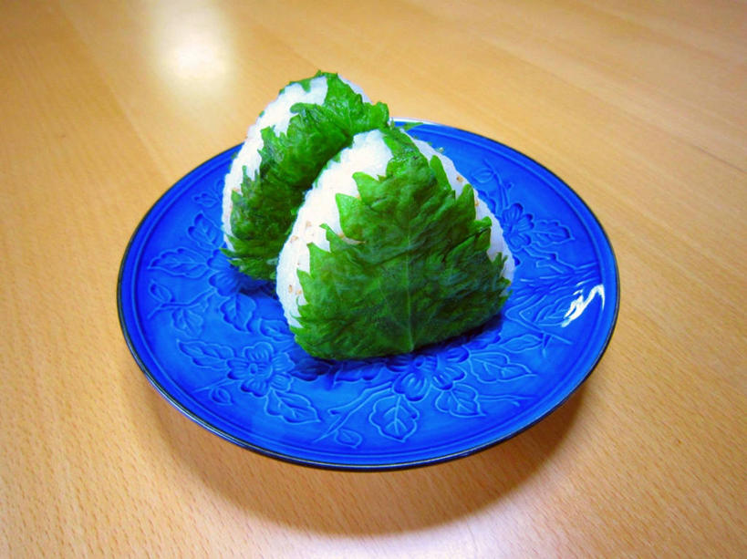 无人,横图,室内,特写,桌子,叶子,东京,日本,包装,木纹,食品,首都,蓝色,绿色,盘子,摄影,清新,紫苏,健康食物,腌制食品,彩图