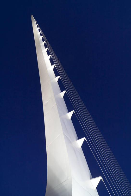 无人,竖图,室外,白天,大桥,建筑,桥梁,美国,斜拉桥,桥,联系,摄影,加利福尼亚,万里无云,斜张桥,钢缆,雷丁,彩图