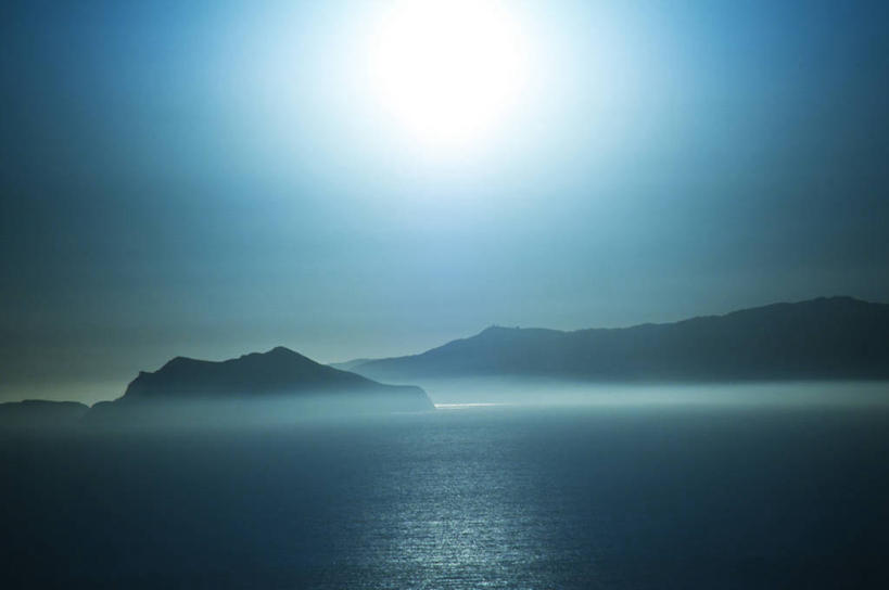 无人,横图,室外,海洋,美景,日落,太阳,雾,日光,美国,反射,岛,景观,天气,蓝色,风景,天空,自然,景色,摄影,宁静,照亮,加利福尼亚,自然风光,马里布,彩图