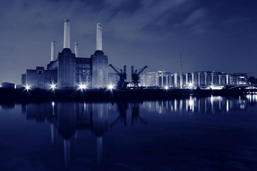 无人,横图,室外,夜晚,海洋,河流,建筑,英国,反射,云,首都,泰晤士河,天空,发电站,工业,摄影,能源,照亮,彩图