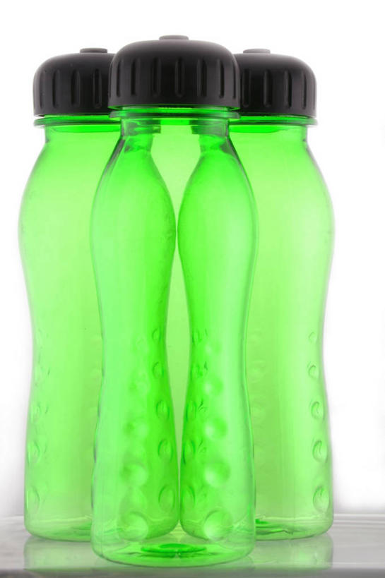 无人,竖图,室内,特写,白色背景,美国,半透明,塑胶,水瓶,三个,绿色,摄影,简单,想法,彩图