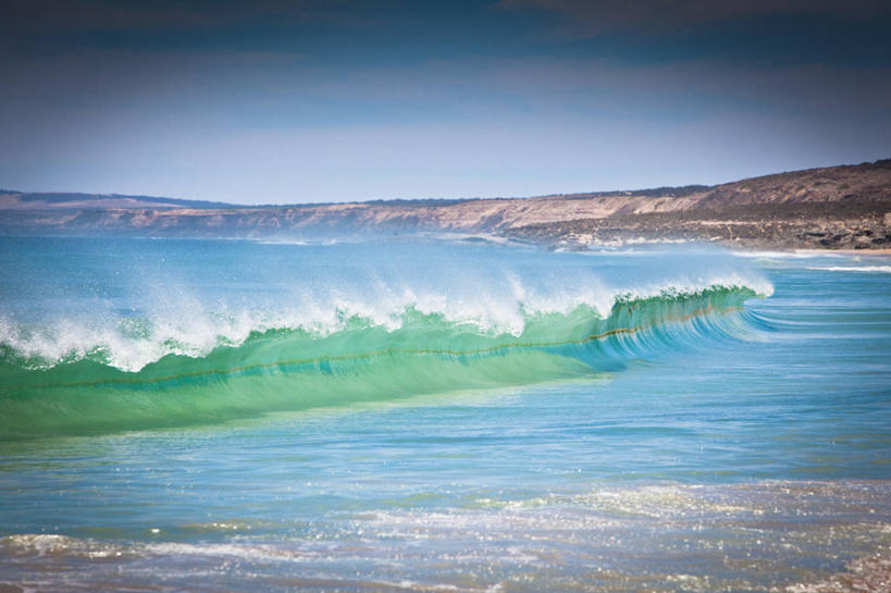 无人,横图,室外,白天,海浪,海洋,山,水,澳大利亚,水平线,天气,风景,天空,自然,波浪,摄影,宁静,万里无云,南澳大利亚,完美,海滩,彩图