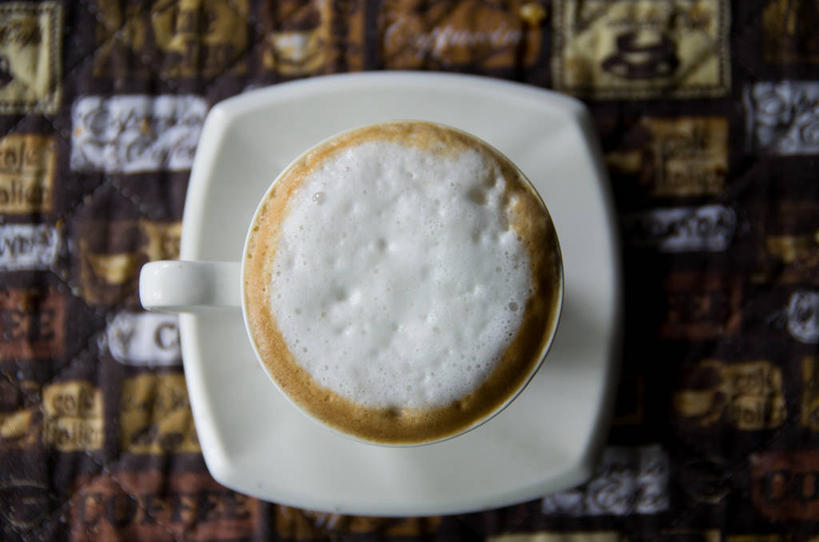 咖啡,无人,横图,俯视,室内,特写,加拿大,咖啡杯,饮食,茶碟,摄影,清新,卡布奇诺咖啡,彩图,高角度拍摄