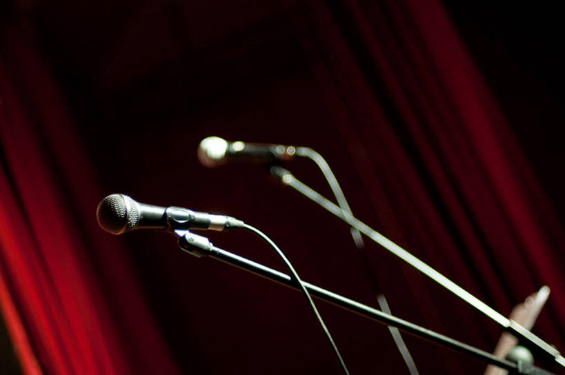 无人,舞台,横图,室内,通讯,技术,窗帘,英国,首都,红色,摄影,麦克风,彩图